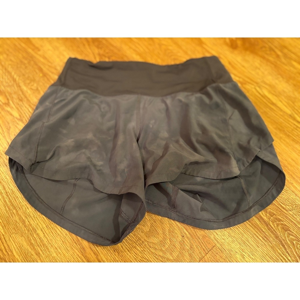 Lululemon Speed Up High-Rise Lined Shorts 4" Diamond Dye Graphite Grey Size 4‎